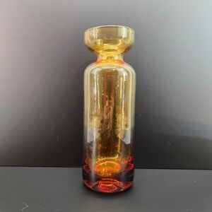 Vintage Blenko Wheat Glass Candleholder #712L John Nickerson 9.5" MCM Vase